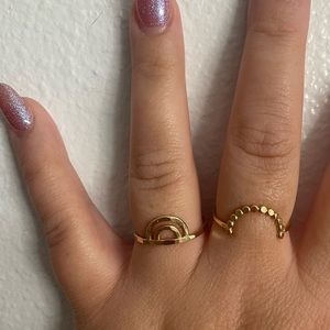 Little Sycamore Gold Rainbow Ring Duo Set Size 9